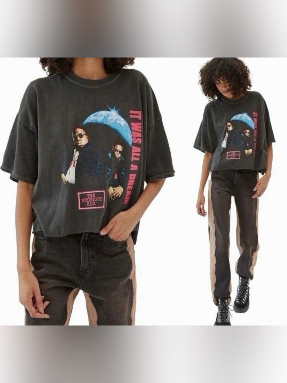 Urban Outfitters The Notorious B.I.G. "It Was All A Dream" Cropped Graphic Tee